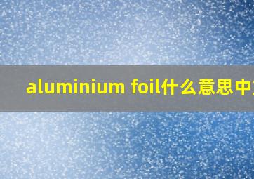 aluminium foil什么意思中文